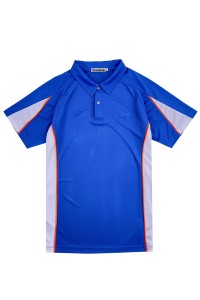 設計衫則白色撞色寶藍色男裝Polo恤      訂製橙色印花Polo恤     牛角袖    擲球   隊衫   手球隊衫    P1518